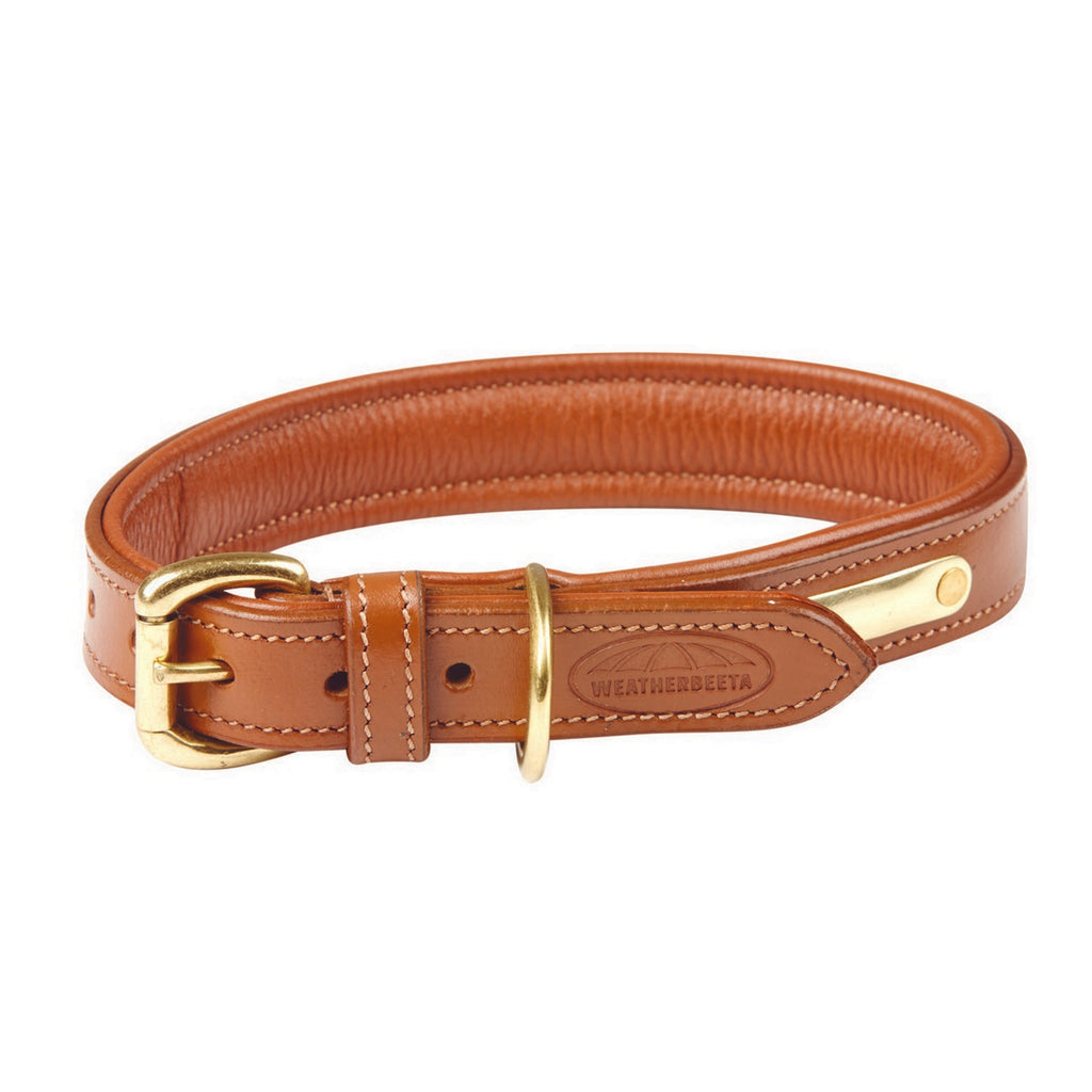 WeatherBeeta Dog Collar Pelle imbottita Tan