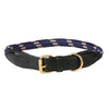 WeatherBeeta Dog Collar Pelle di corda Navy/Brown