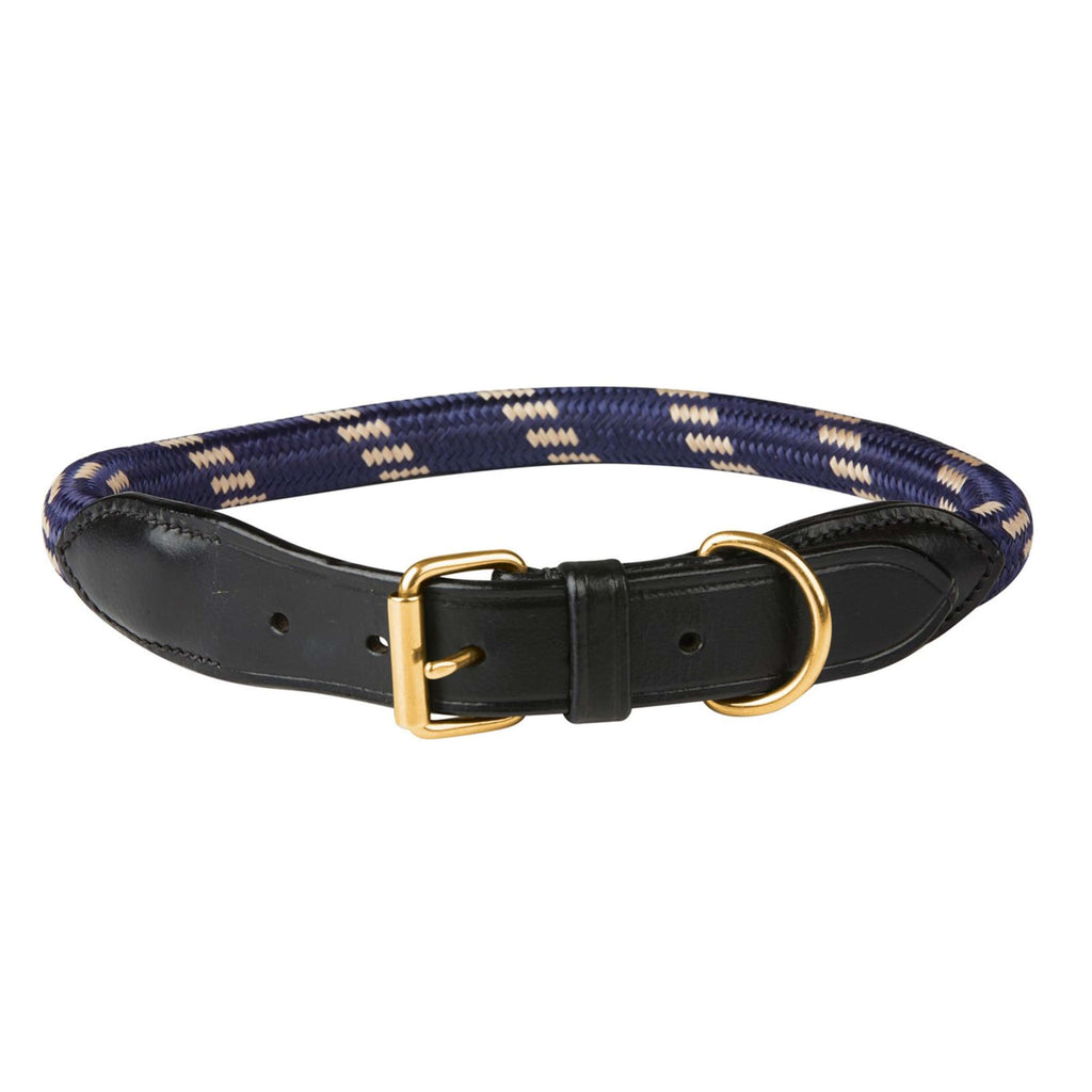 WeatherBeeta Dog Collar Pelle di corda Navy/Brown