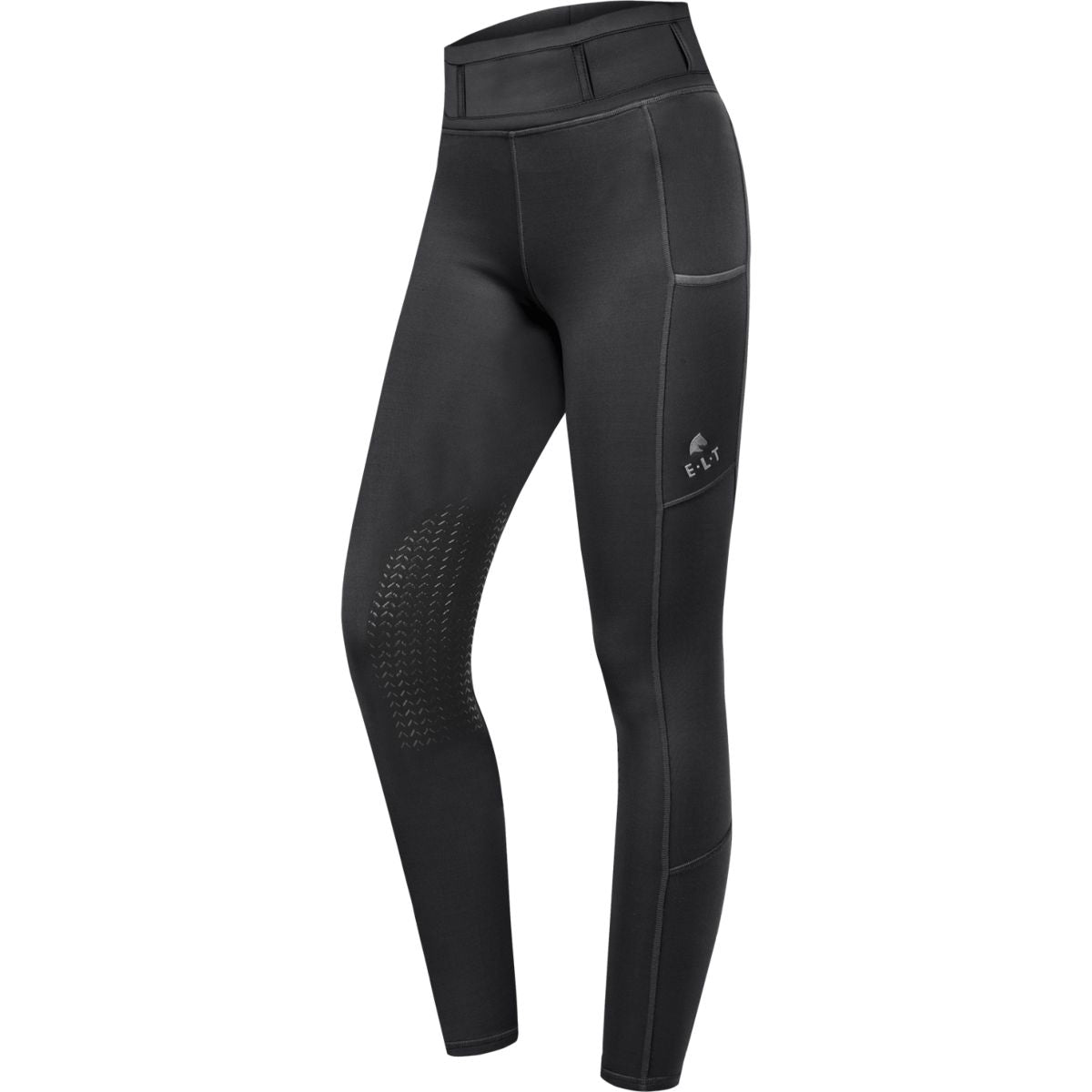 ELT Leggings da Equitazione Ella Knie Grip Nero