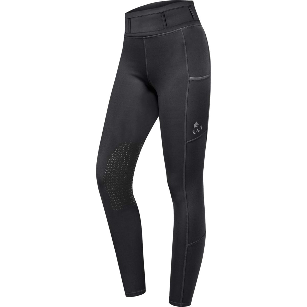 ELT Leggings da Equitazione Ella Knie Grip Nero