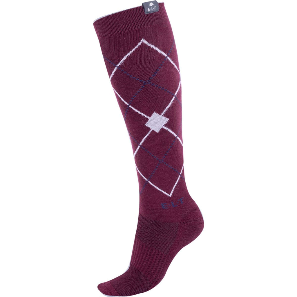 ELT Calze da Equitazione Argyle Rosso velluto