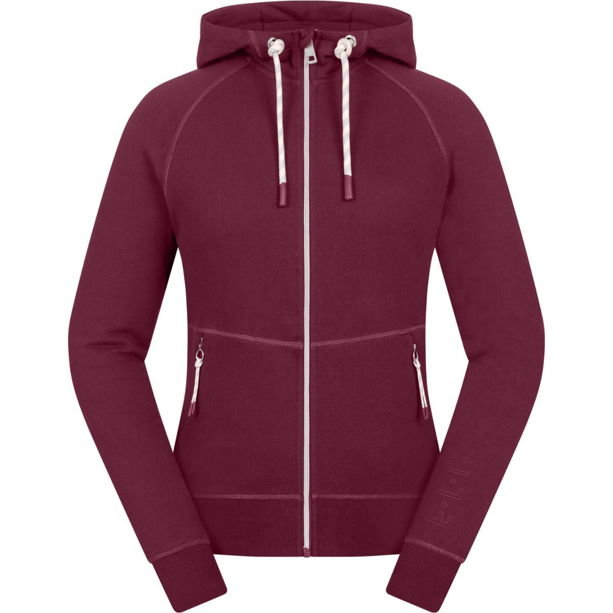 ELT Felpa con cappuccio e zip Pamplona Rosso velluto