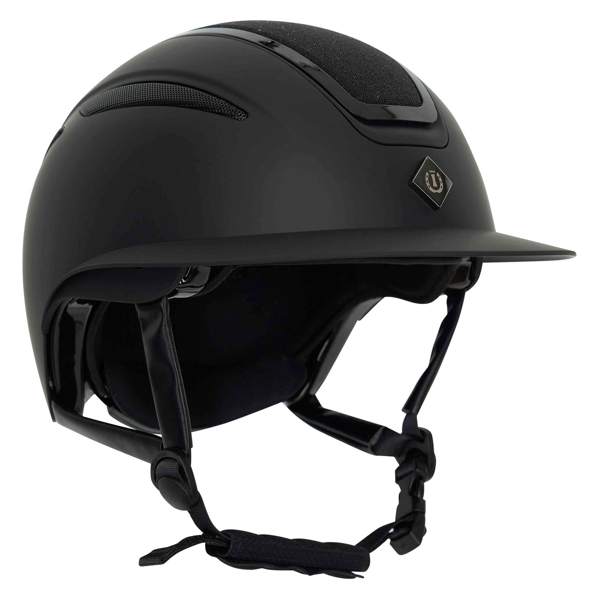 Imperial Riding Casco da equitazione IRHOlania Deluxe Big Visor Scintillio nero
