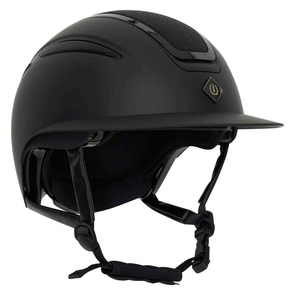 Imperial Riding Casco da equitazione IRHOlania Deluxe Big Visor Scintillio nero