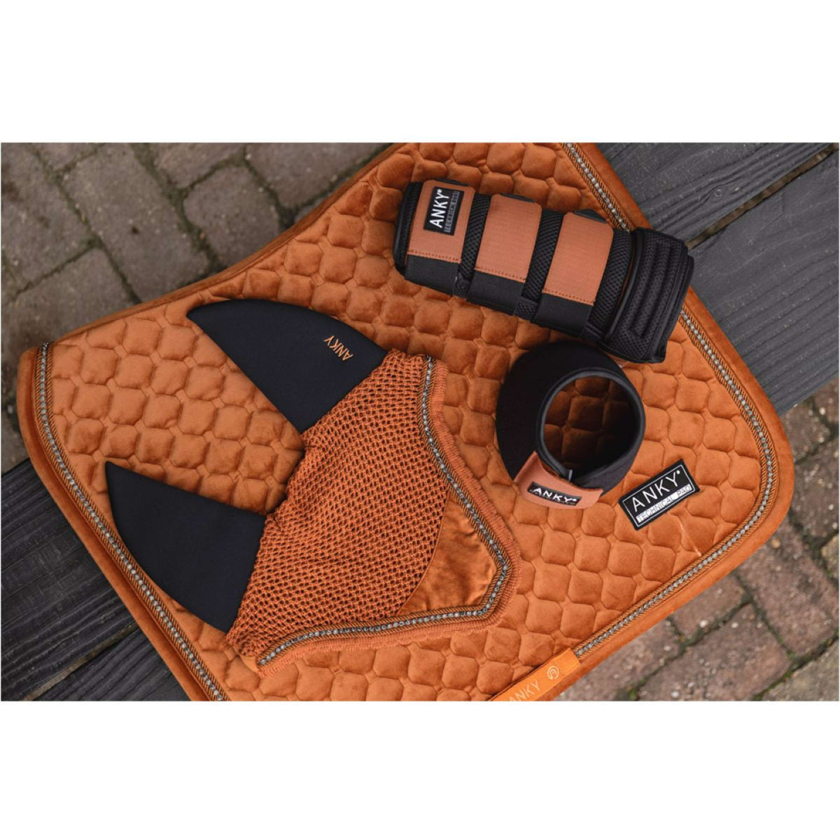 ANKY Protezione gambe 3 in 1 3D Mesh Black/Rust