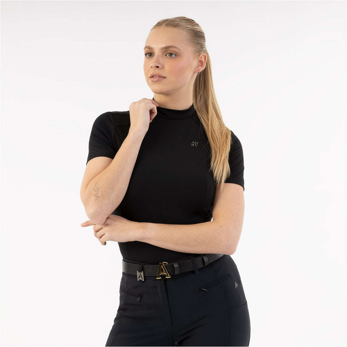 ANKY Maglietta Mockneck Tee ATC261205 Nero