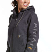 Ariat Felpa con cappuccio e zip Rebar All-Weather Donne Charcoal Heather