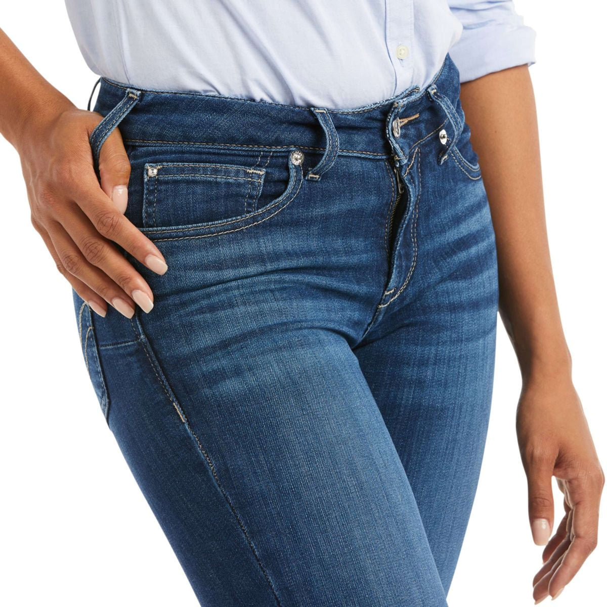 Ariat Jeans Real Perfect Rise Abby Straight Donne Mackenzie Blue