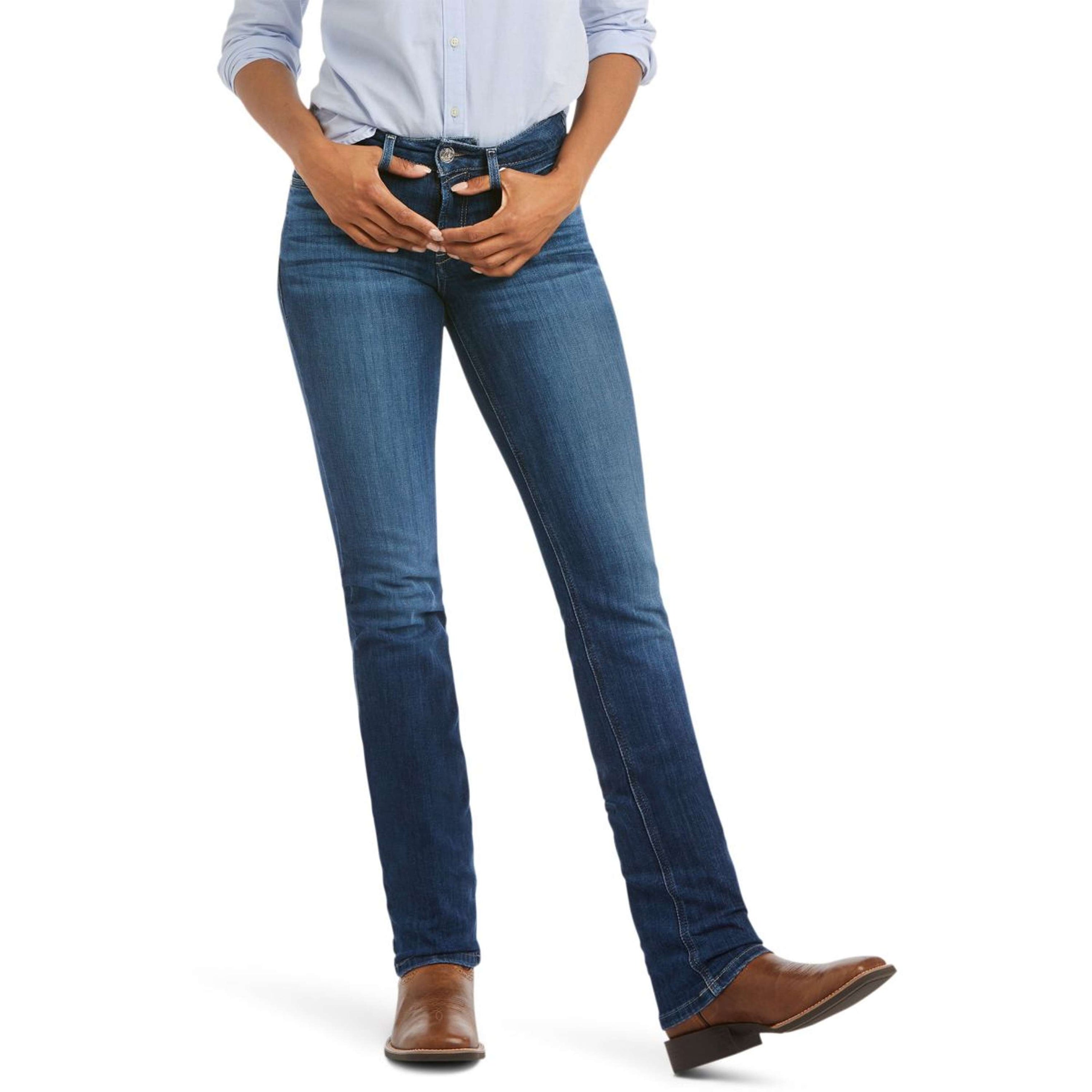 Ariat Jeans Real Perfect Rise Abby Straight Donne Mackenzie Blue