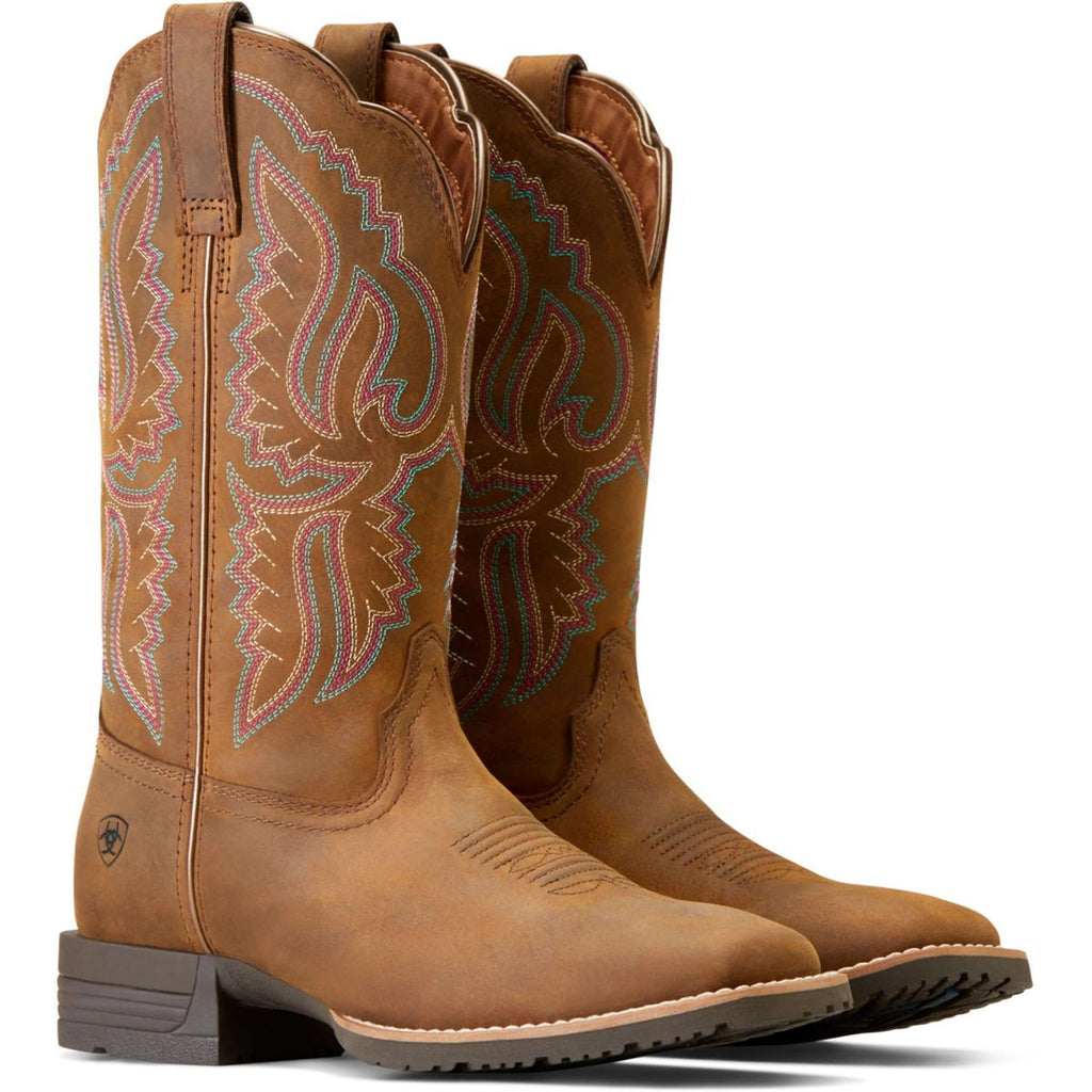 Ariat Stivali Western Hybrid Ranchwork Donne Distressed Tan