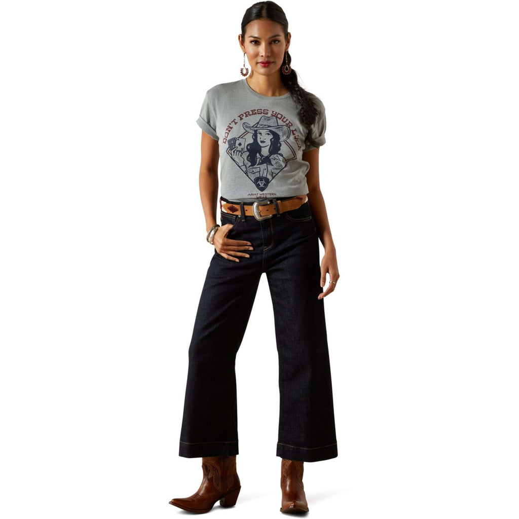 Ariat Maglietta Don't Press Your Luck Donne Ice Blue