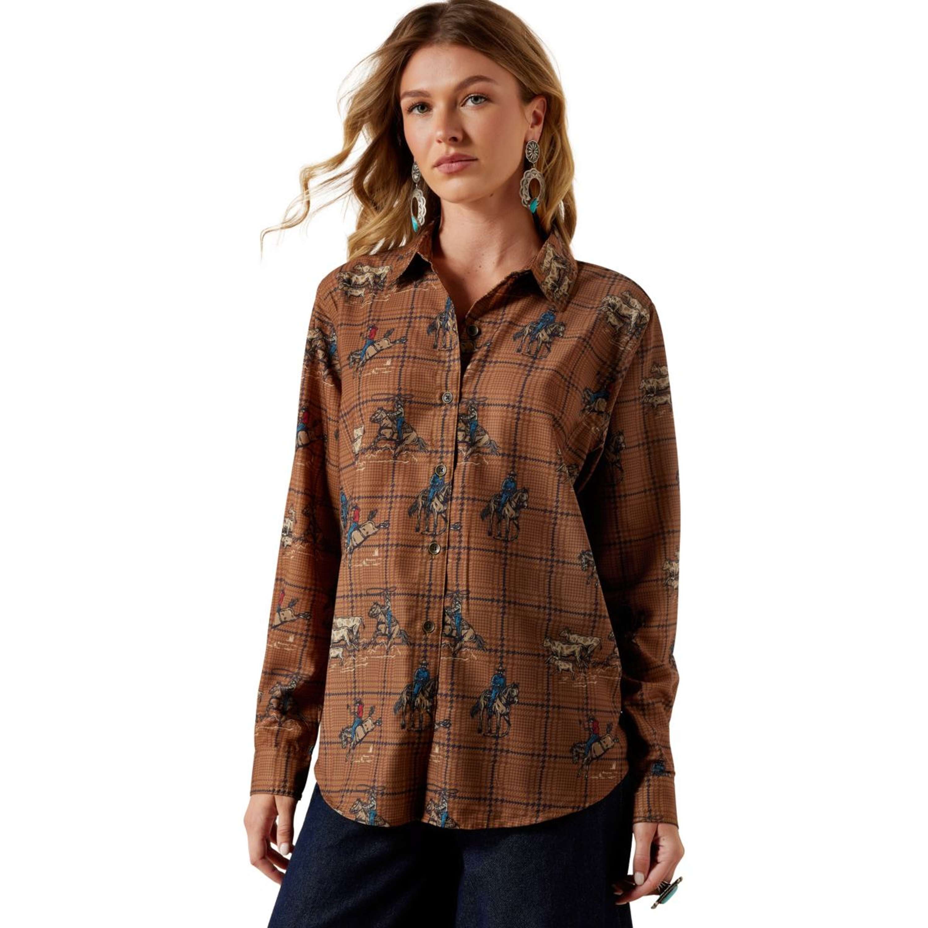 Ariat Blusa Homestyle Donne Marrone