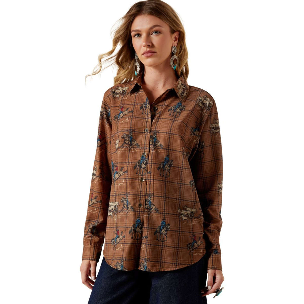 Ariat Blusa Homestyle Donne Marrone