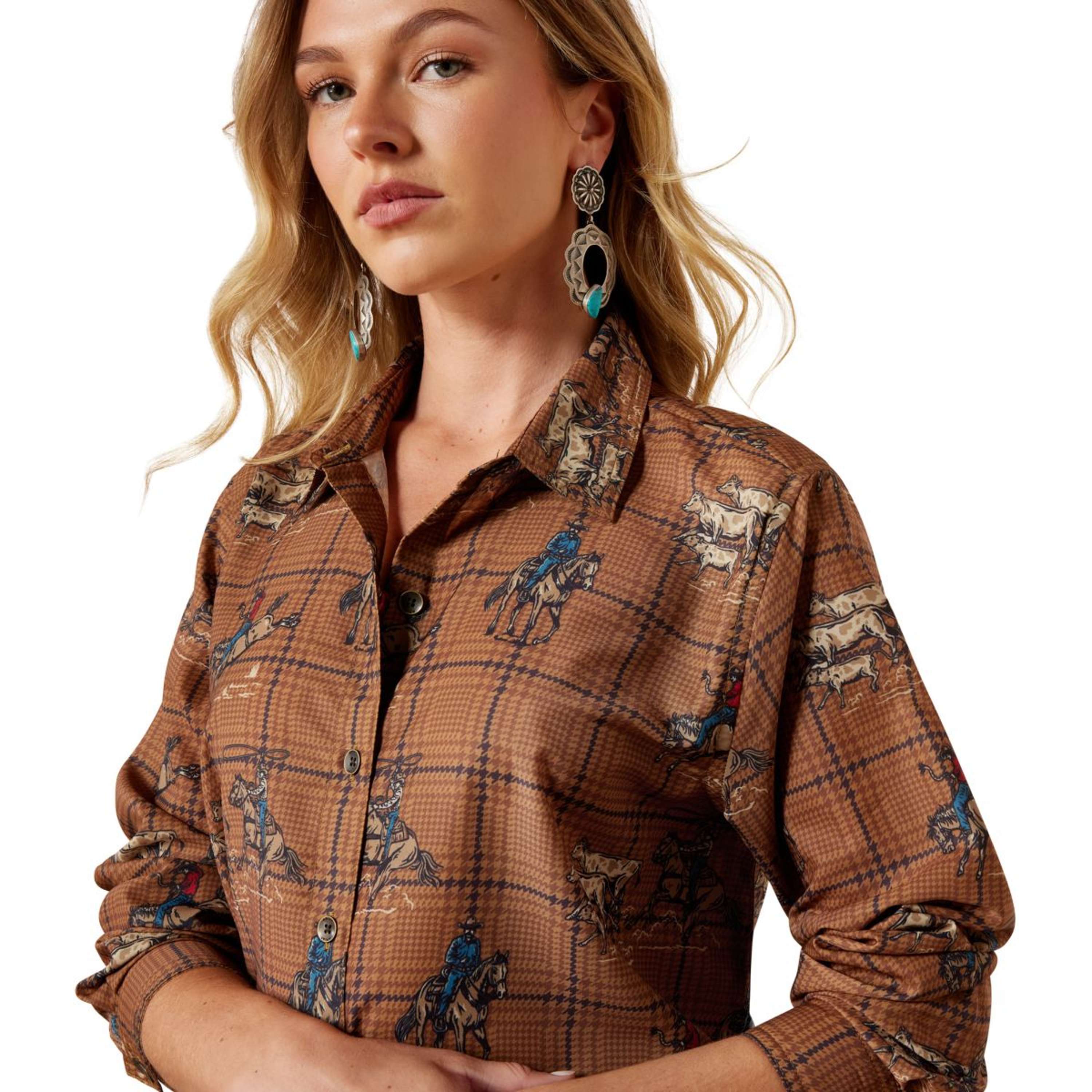 Ariat Blusa Homestyle Donne Marrone