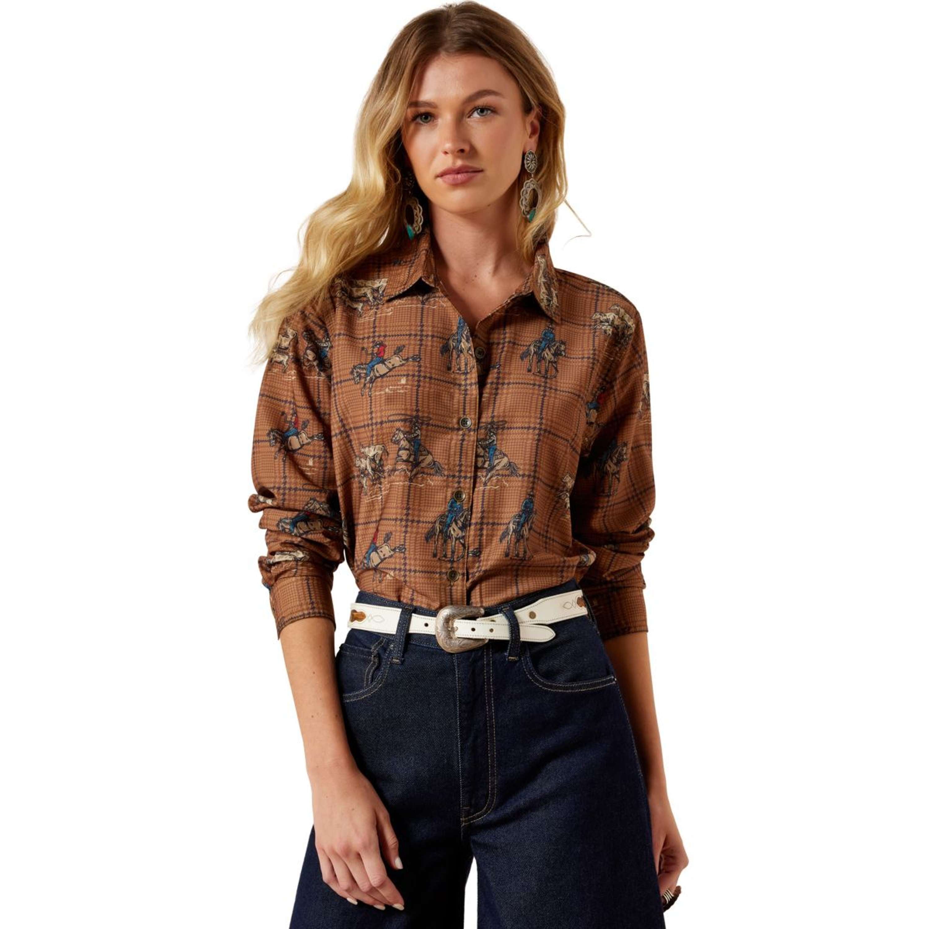 Ariat Blusa Homestyle Donne Marrone