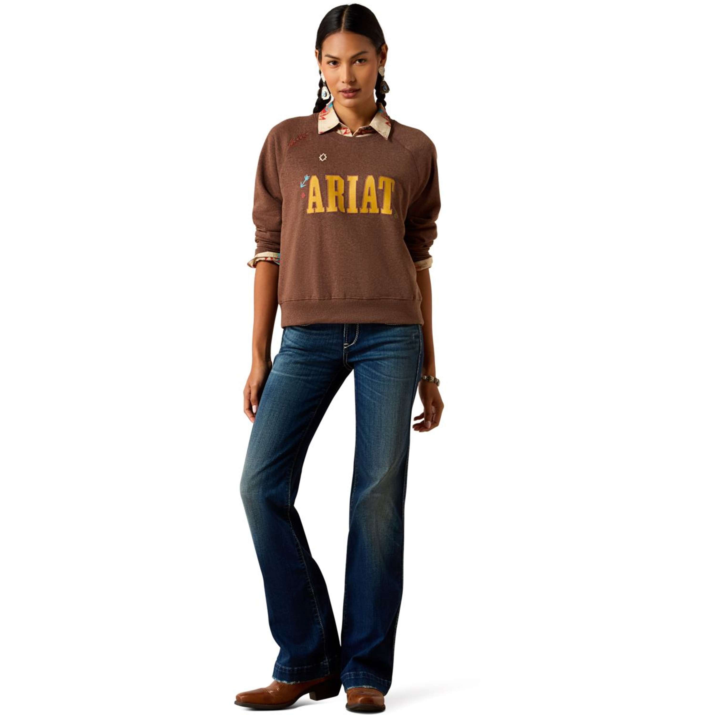 Ariat Maglione Essential Crew Donne Chicory Coffee