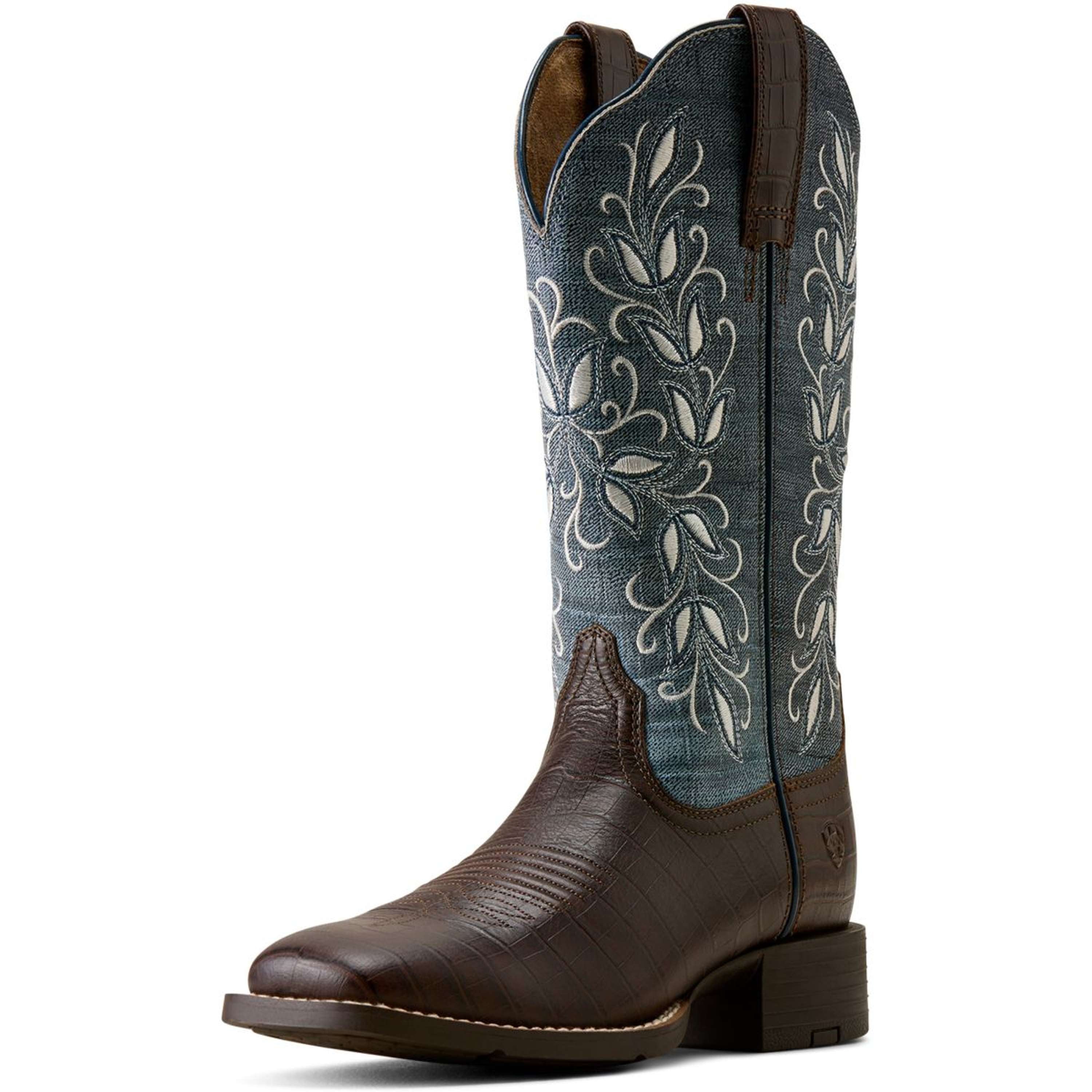 Ariat Stivali Western Round Up Holly Donne Chocolate Croc
