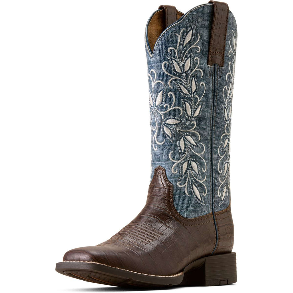 Ariat Stivali Western Round Up Holly Donne Chocolate Croc