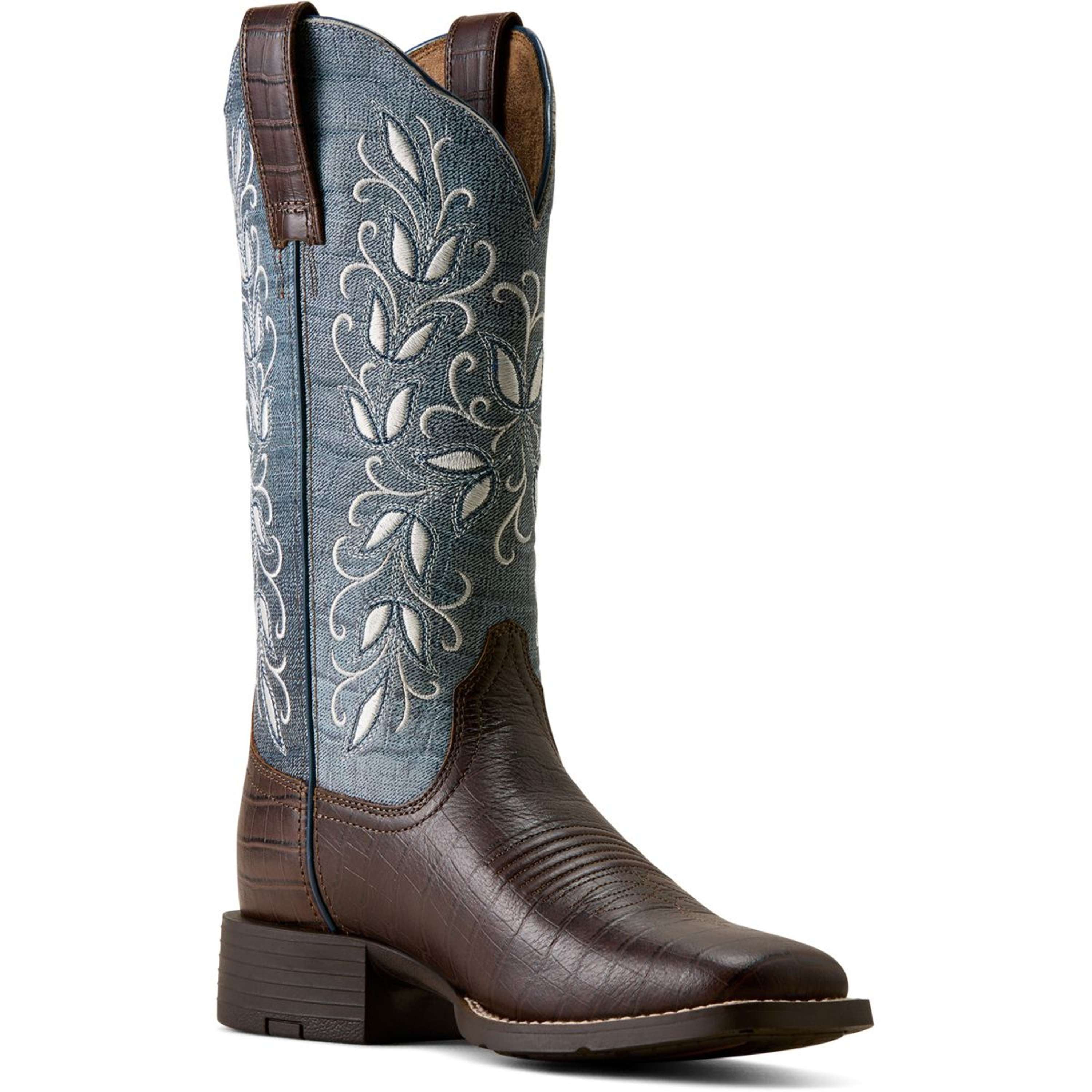 Ariat Stivali Western Round Up Holly Donne Chocolate Croc