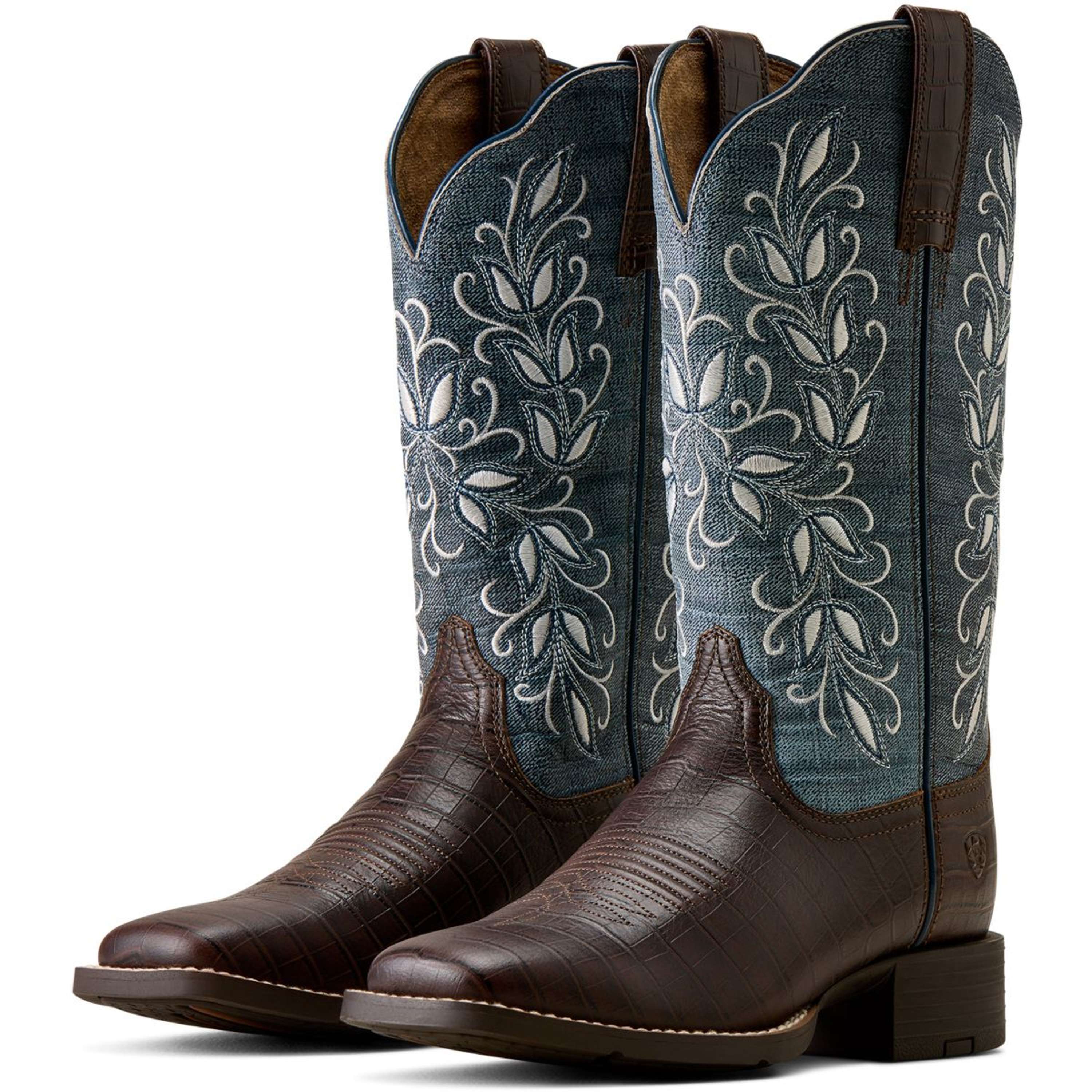 Ariat Stivali Western Round Up Holly Donne Chocolate Croc