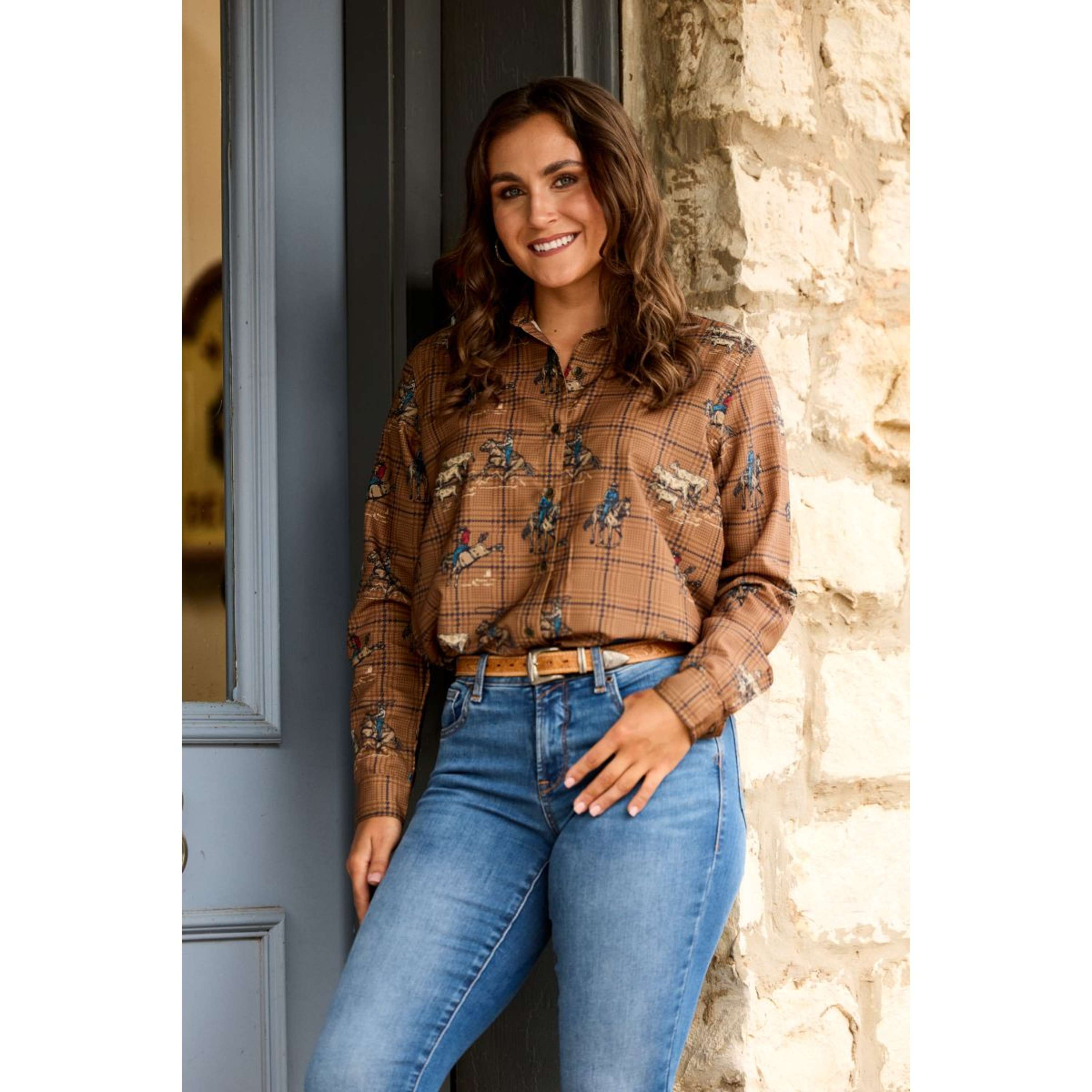 Ariat Blusa Homestyle Donne Marrone