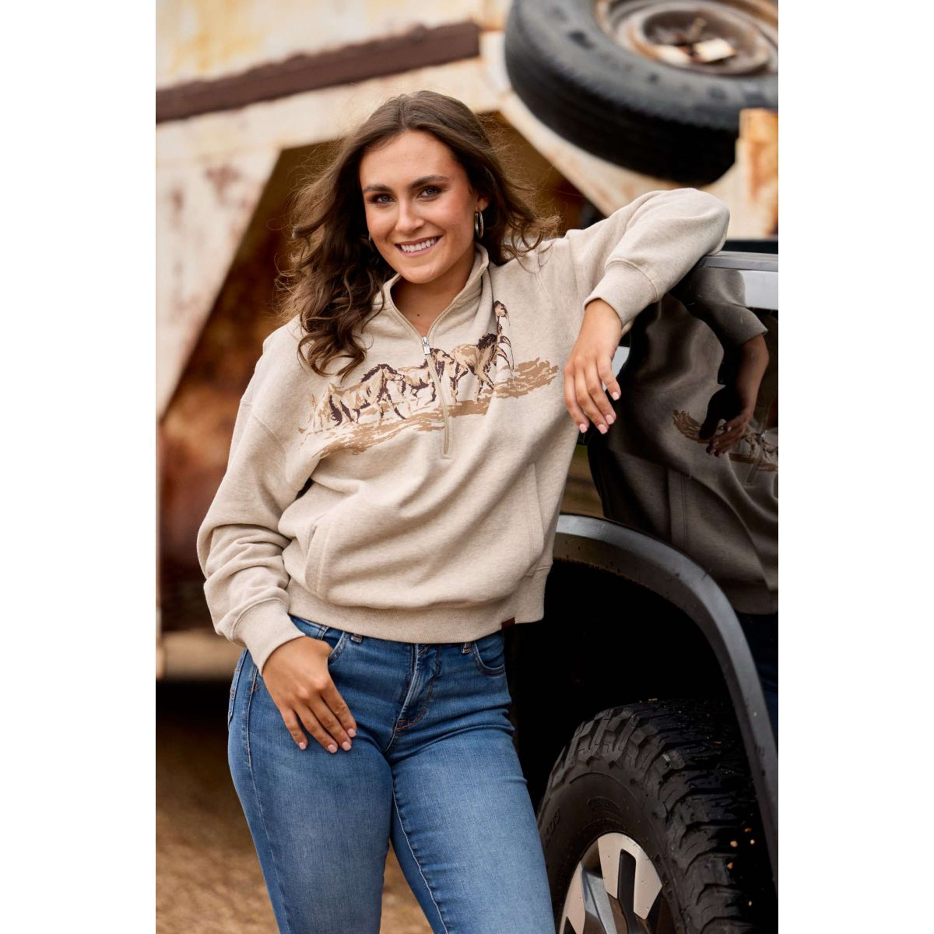 Ariat Maglione Running Wild Donne Farina d'avena