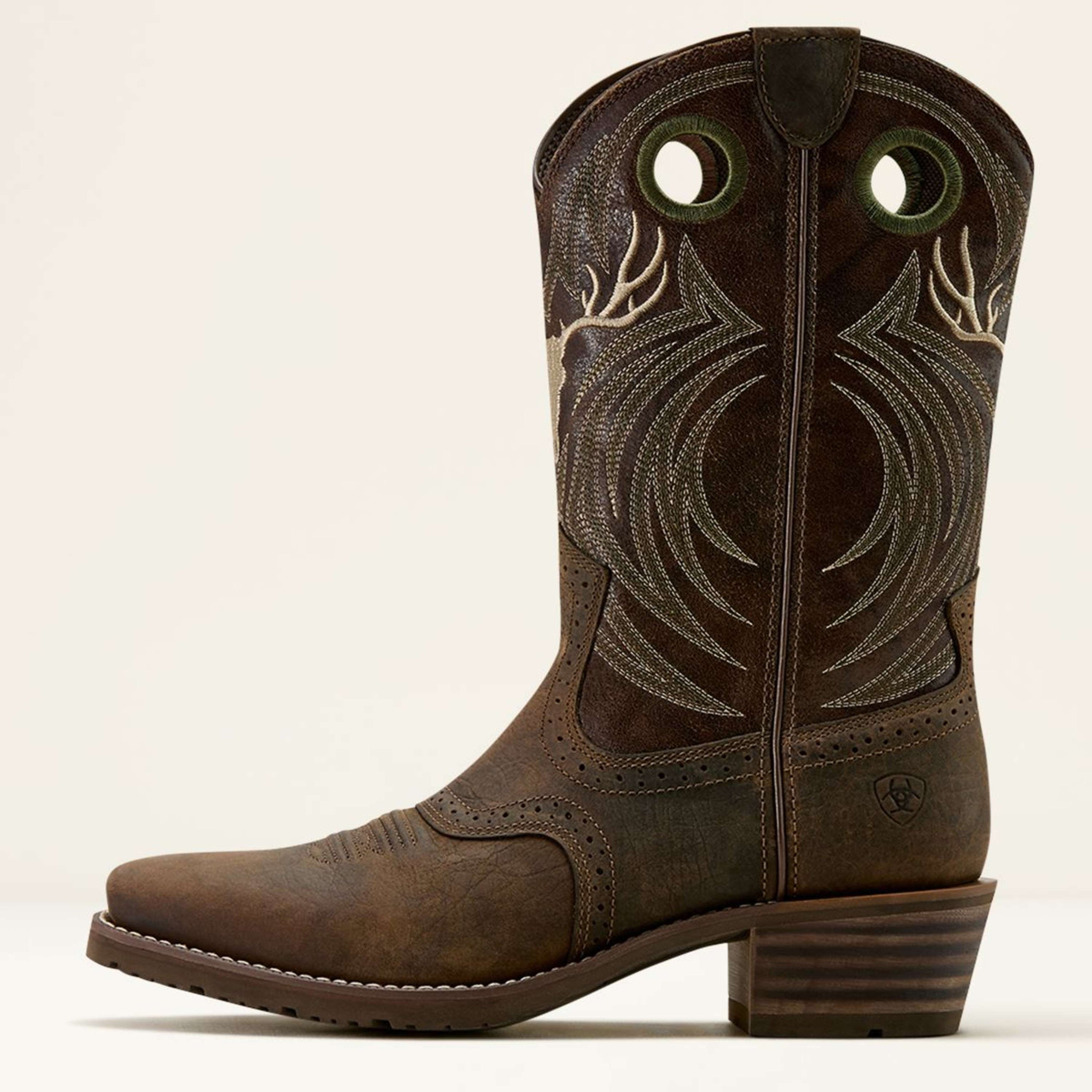 Ariat Stivali Western Hybrid Roughstock Antler Uomini Wild Taupe/Espresso Ariat Stivali Western Hybrid Roughstock Antler Uomini Wild Taupe/Espresso