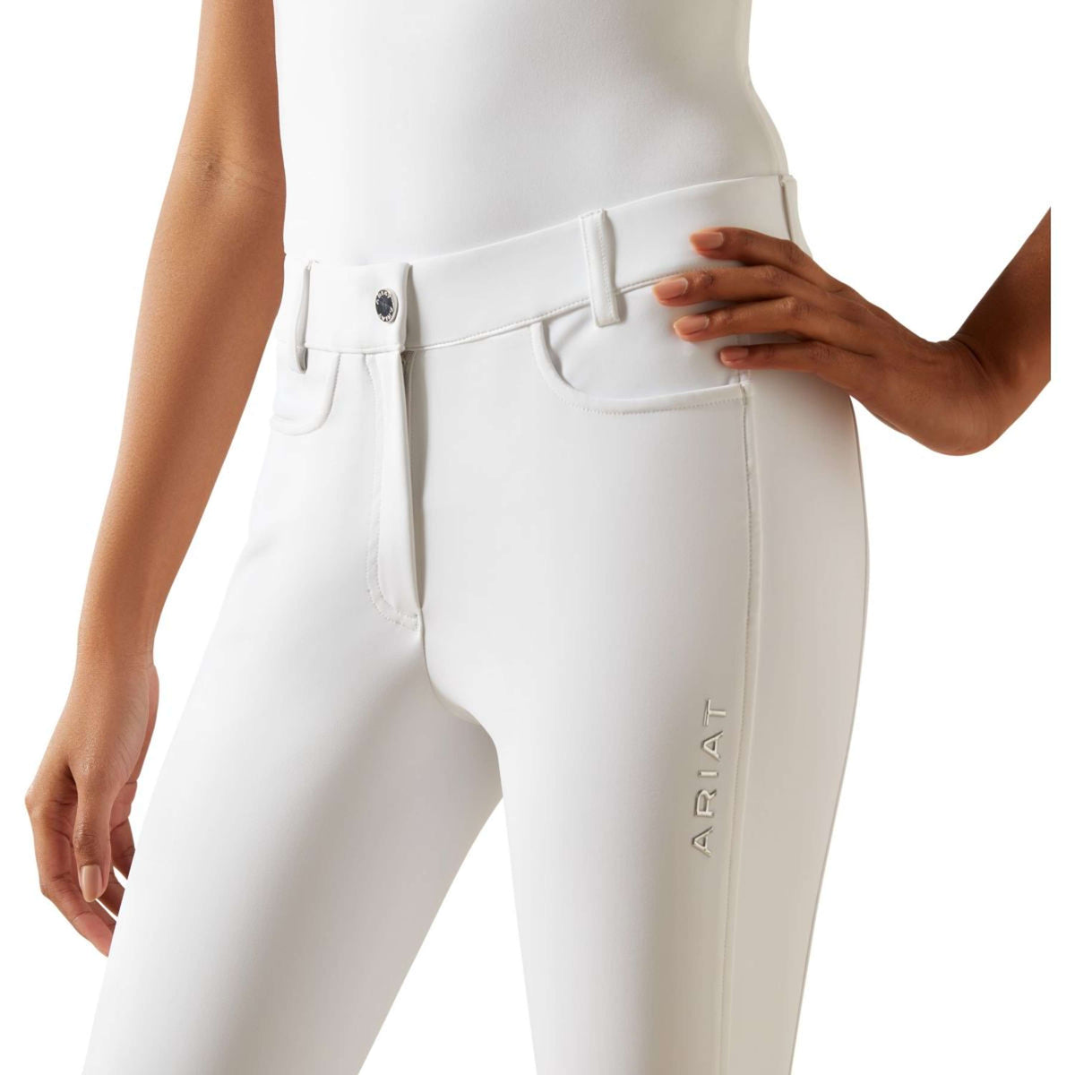 Ariat Pantaloni da Equitazione Tri Factor Show Bianco