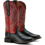 Ariat Stivali Western Round Up Stretchfit Donne Black Deertan/Garnet Emboss