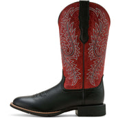 Ariat Stivali Western Round Up Stretchfit Donne Black Deertan/Garnet Emboss