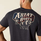 Ariat Maglietta American Bison Tee Uomini Charcoal Heather