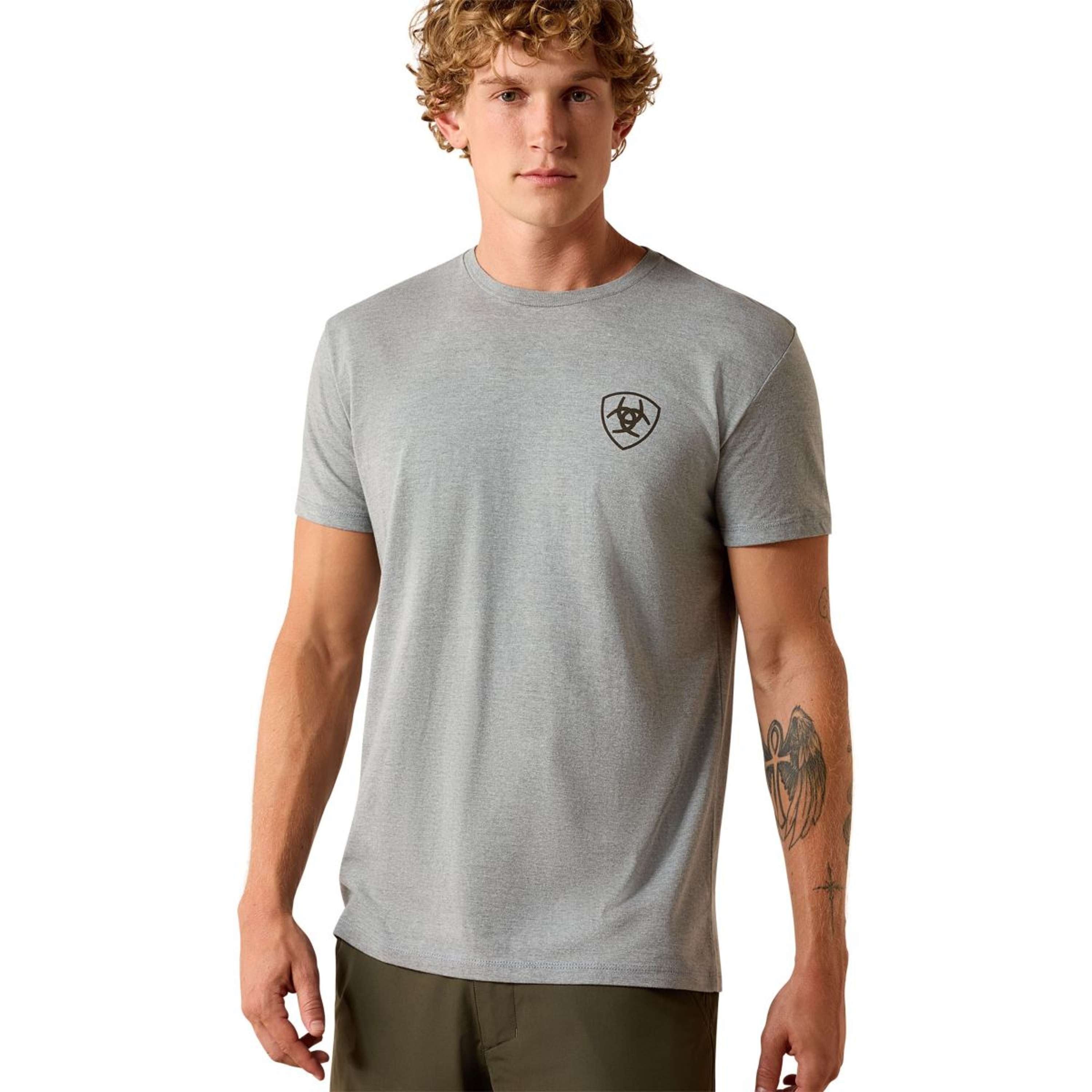 Ariat Maglietta Banner Badge Uomini Grigio