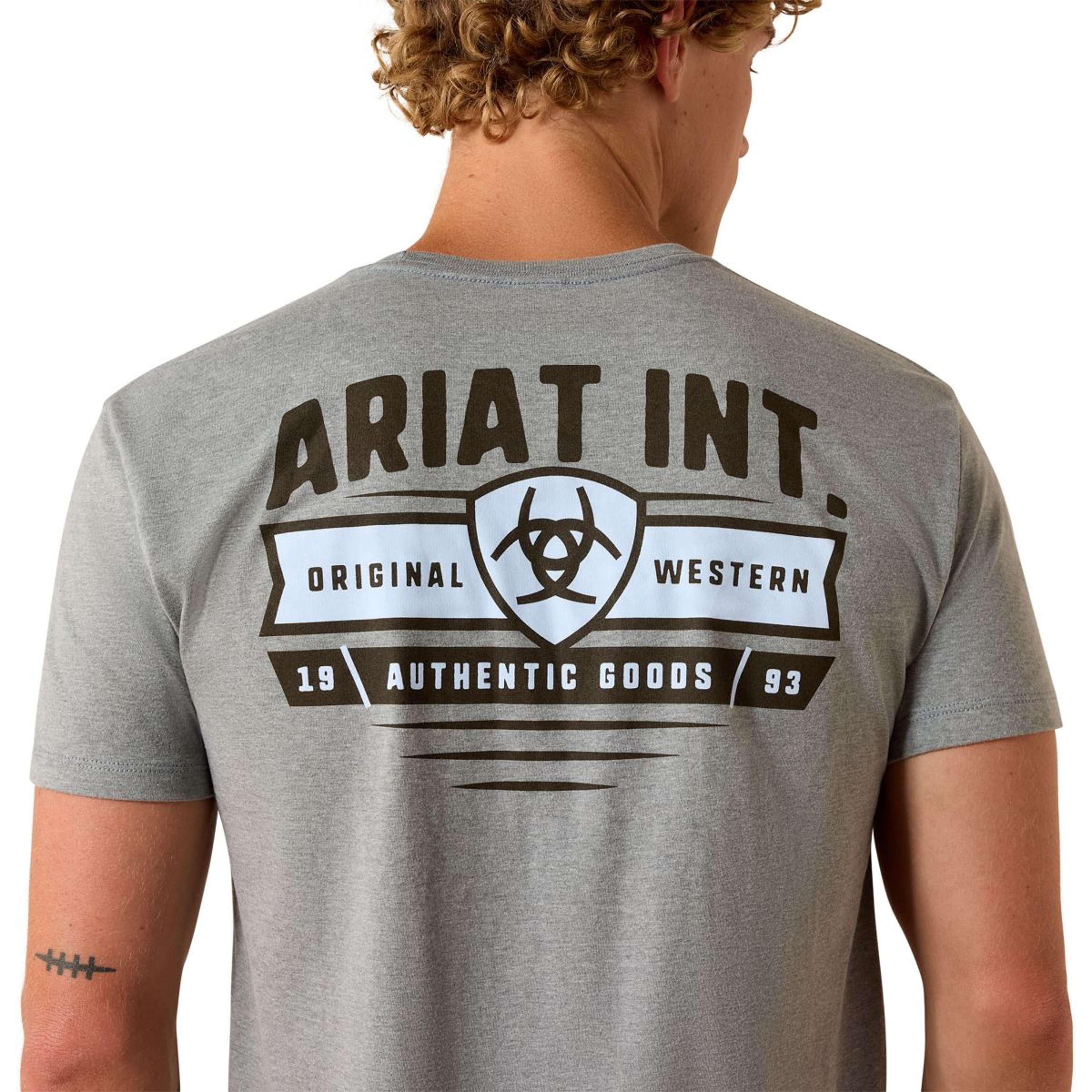 Ariat Maglietta Banner Badge Uomini Grigio