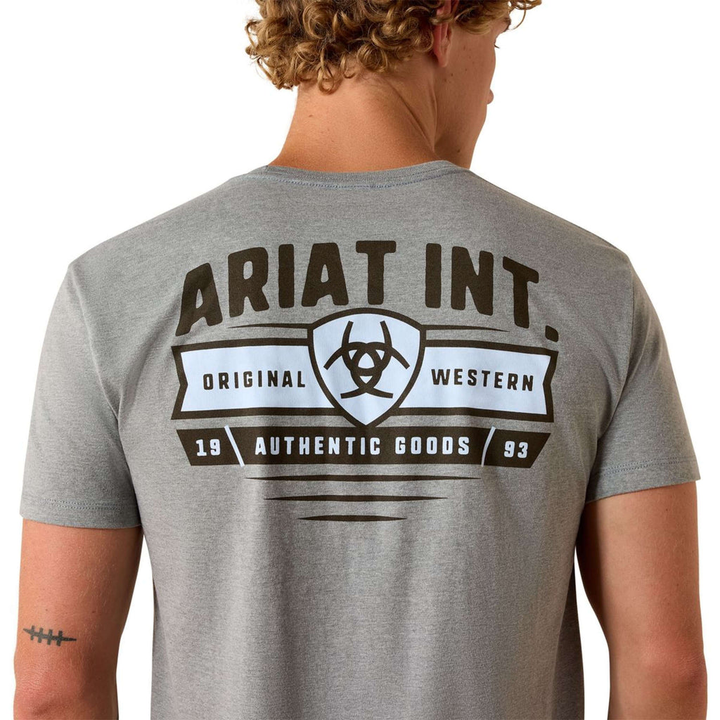 Ariat Maglietta Banner Badge Uomini Grigio