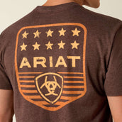 Ariat Maglietta Strip Patriotic Badge Tee Uomini Brown Heather