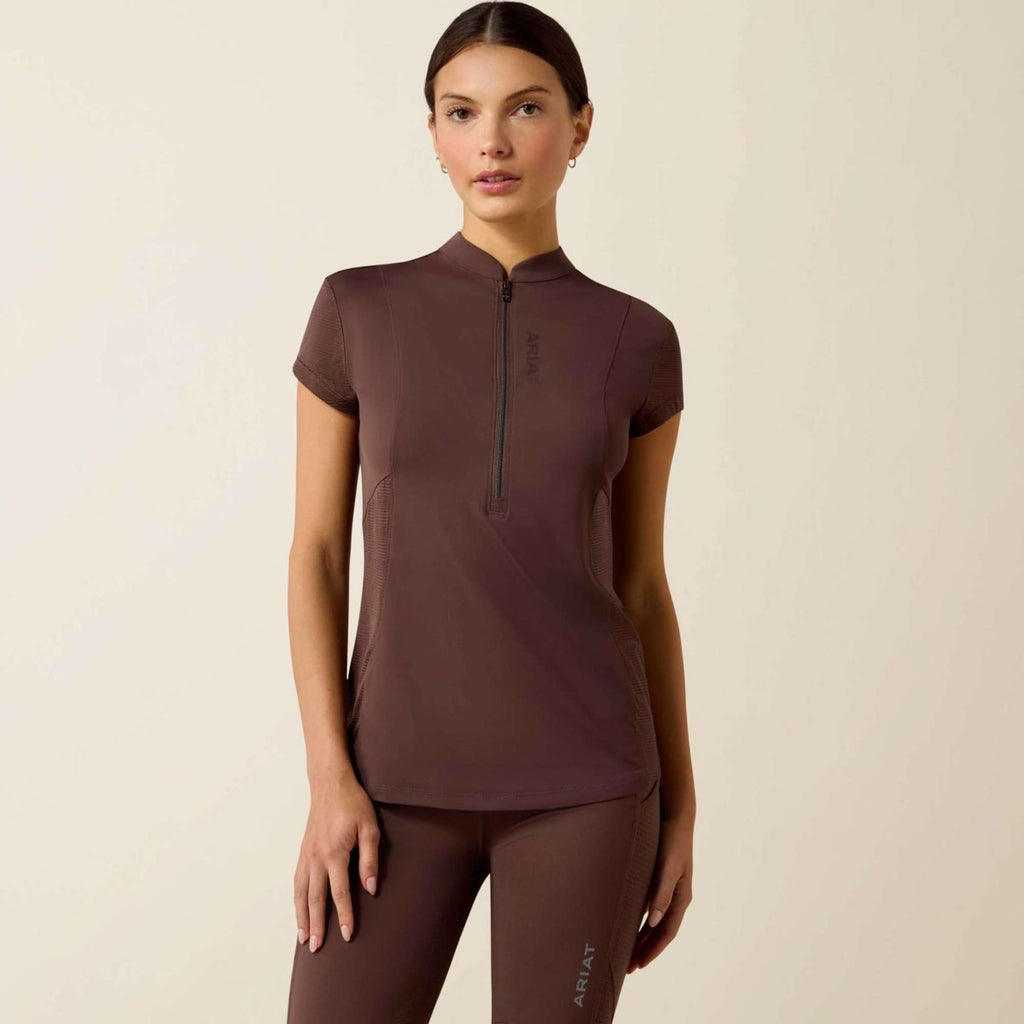 Ariat Maglietta Breathe 1/2 Zip Donne Pommel Brown