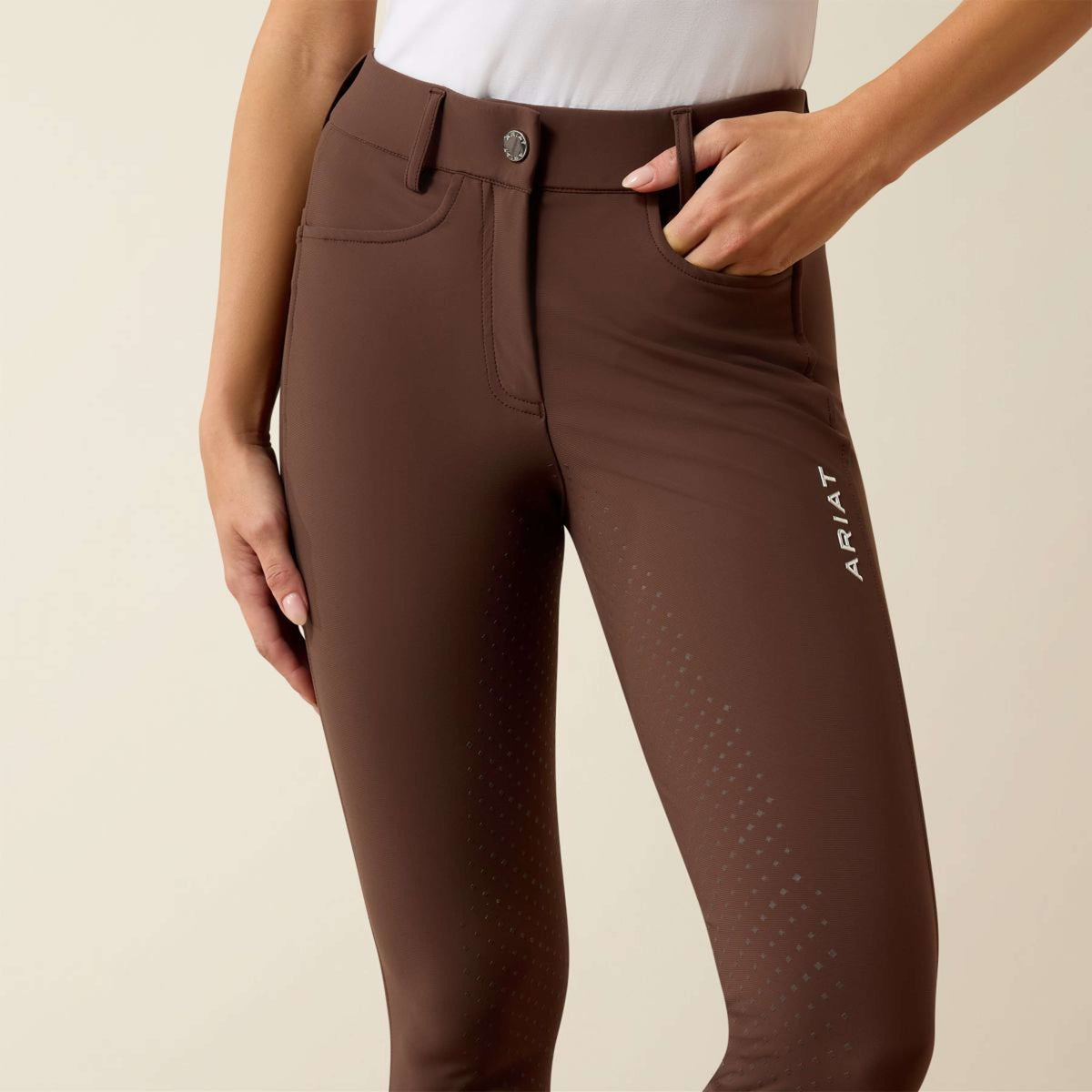 Ariat Pantaloni da Equitazione Tri Factor NT Full Grip Pommel Brown