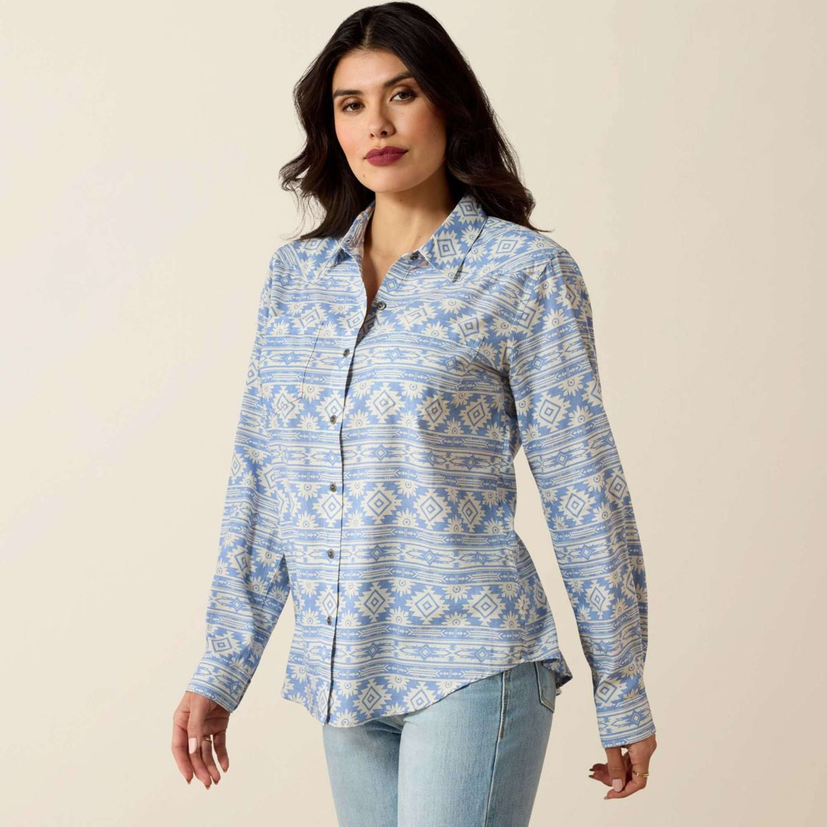 Ariat Blusa Billie Jean Donne Ashleigh Blue Crystal Southwes
