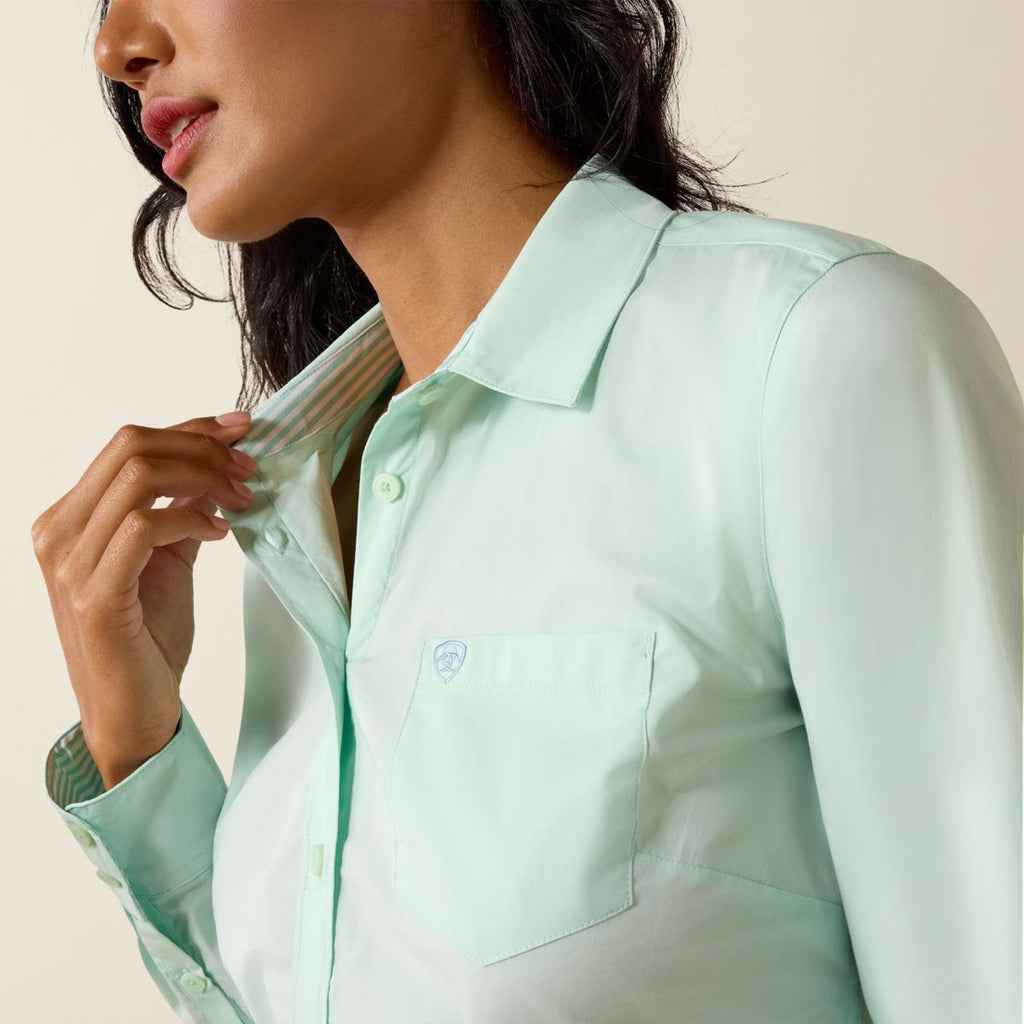 Ariat Maglia Team Kirby Maniche Lunghe Dusty Aqua