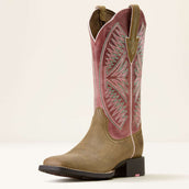 Ariat Stivali Western Round Up Ruidoso Donne Brown Bomber/Dusty Rose