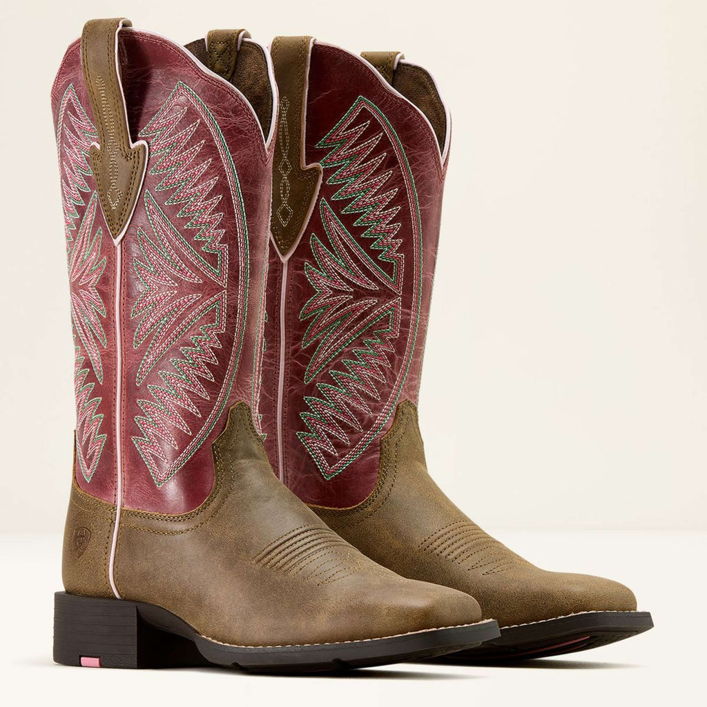 Ariat Stivali Western Round Up Ruidoso Donne Brown Bomber/Dusty Rose