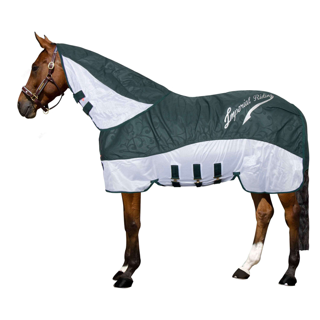 Imperial Riding Mosca e Coperta Antipioggia IRHSuper-Dry Verde foresta
