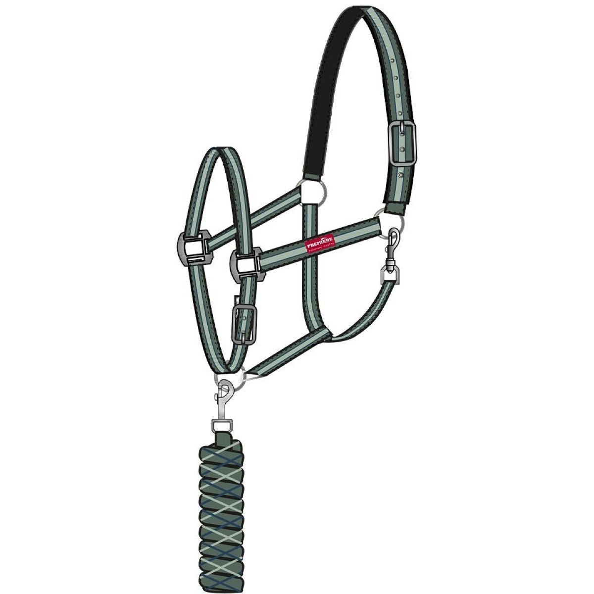 Premiere Set Cavezza AW25 con Gancio di Panico Duck Green