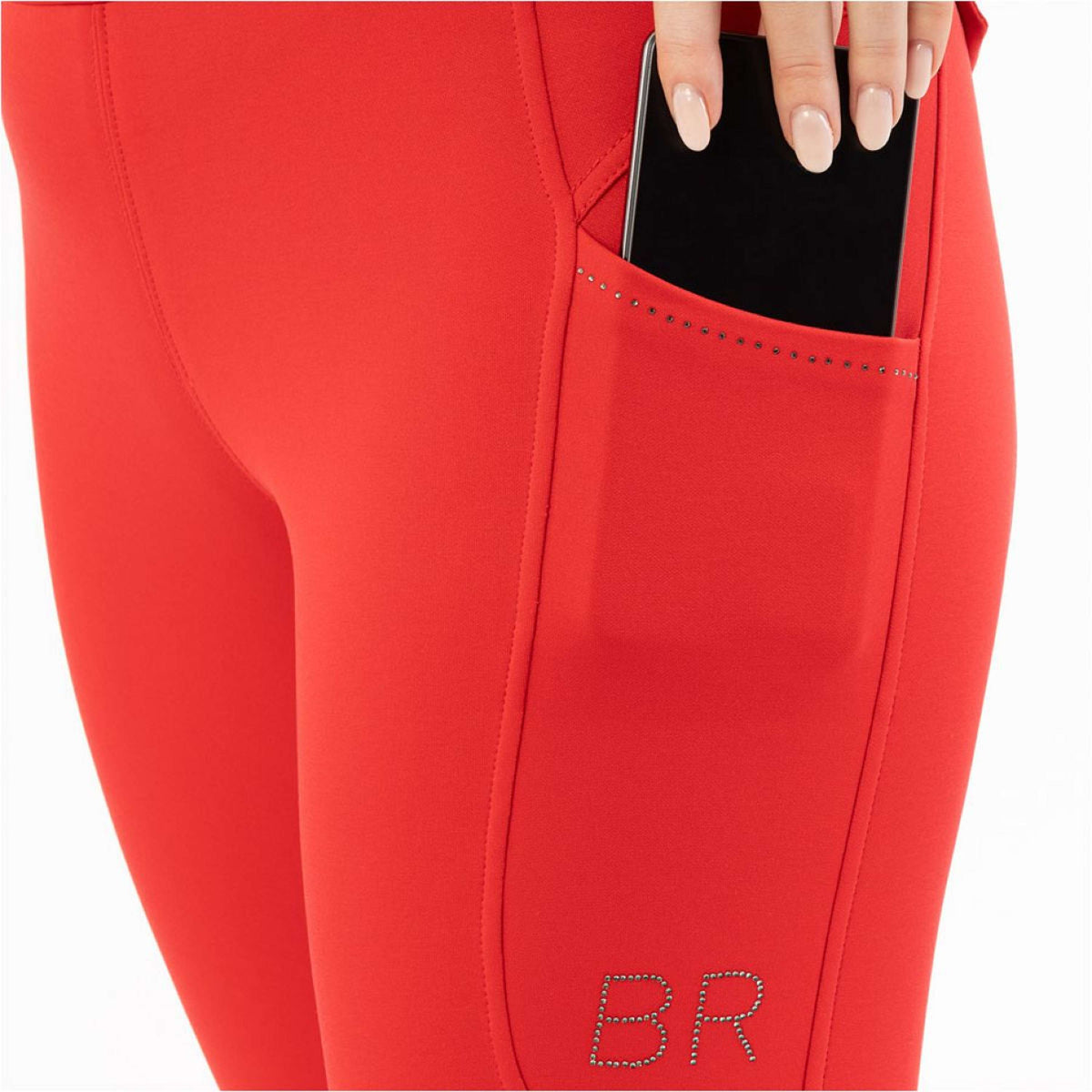 BR Leggings da Equitazione AW25 Jolie Sedere in Silicone Donna Rosso Tango