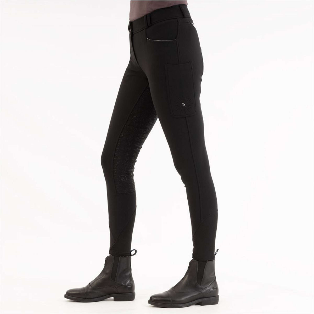 BR Pantaloni da Equitazione AW25 Softshell Jude Sedere in Silicone Donna Meteorite