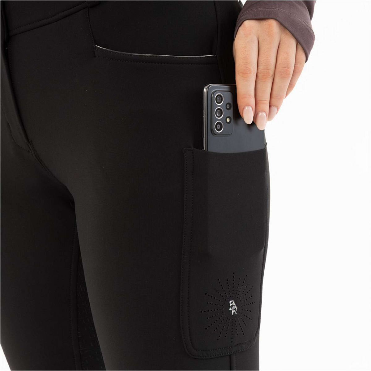 BR Pantaloni da Equitazione AW25 Softshell Jude Sedere in Silicone Donna Meteorite