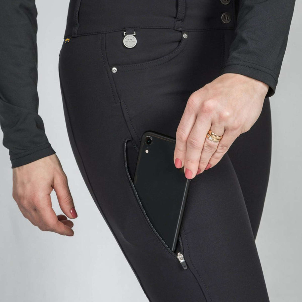 Back on Track Pantaloni da Equitazione Julia Knee Grip Nero
