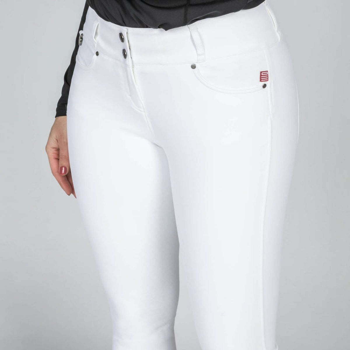 Back on Track Pantaloni da Equitazione Julia Full Grip Bianco
