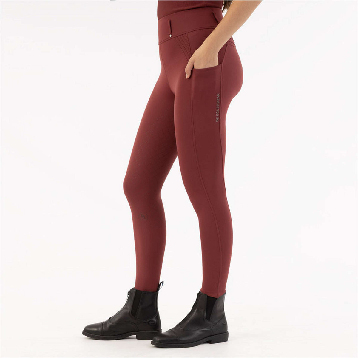 BR Leggings da Equitazione Krista Full Grip New Maroon